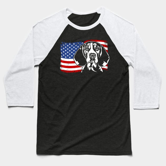 Beagle Mom Dad American Flag patriotic dog Baseball T-Shirt by wilsigns